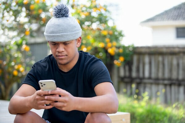Young male on his phone