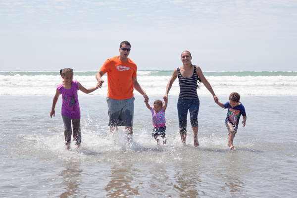 Family at the beach